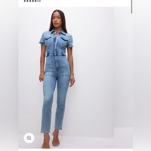 GOOD AMERICAN denim jumpsuit size 3 (Large) Fits TTS . In EUC. Worn twice
